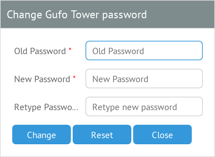 Change password form